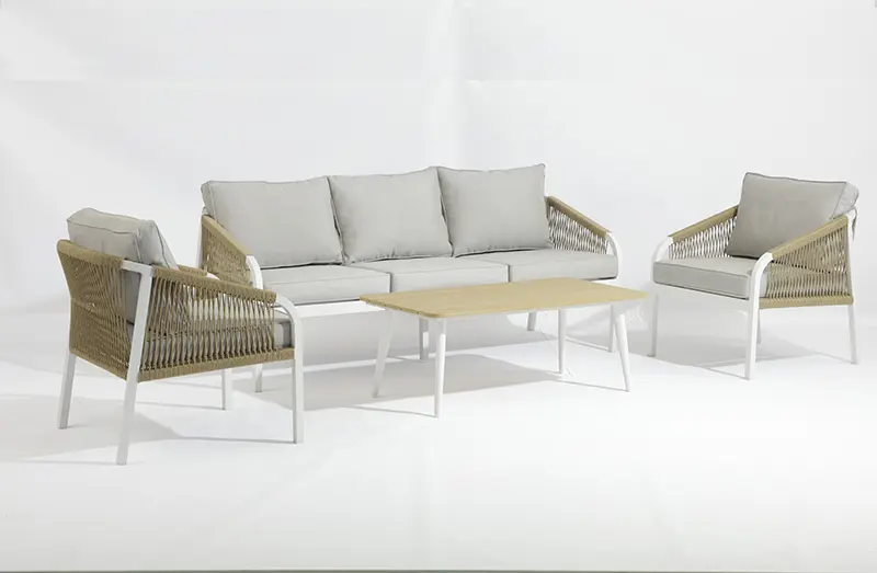 CE Certification No need assemble Cali outdoor aluminum PE rattan sofa 4 pieces set - AD935004-4 Factory, Companies