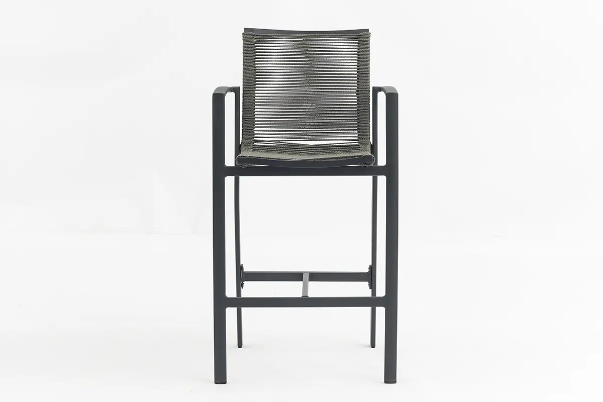 Cheap Outdoor barstool aluminum frame all-weather PE twist rattan weaven back bar stools AD722008B Supplier, Factory