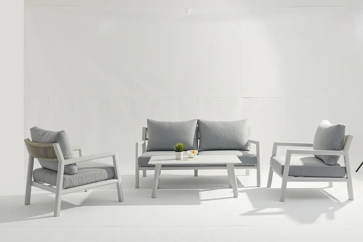 Cheap Outdoor aluminum rope Campion 4pcs set sofa set combines modern design-AD565007-2 Exporter, Pricelist