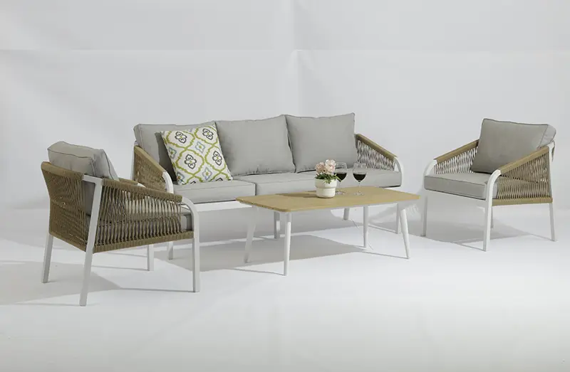 CE Certification No need assemble Cali outdoor aluminum PE rattan sofa 4 pieces set - AD935004-4 Factory, Companies