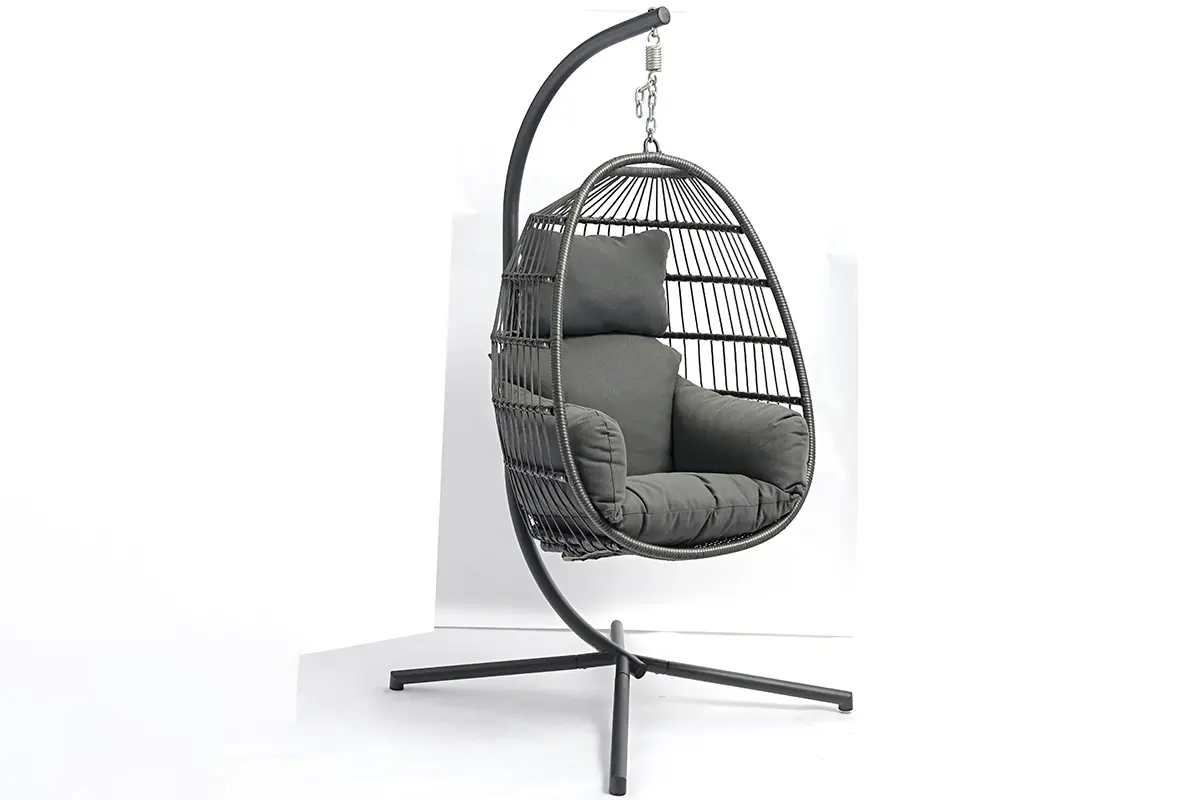 CE Certification Outdoor Folding Metal Stand Furniture PE Rattan Hanging Swing Chair Europe Patented No.: 004680676-0001 AD698012 Pricelist, Product