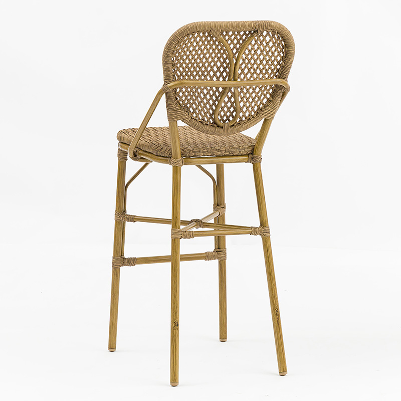 Outdoor Handcrafted PE Wicker Bar Stool Bistro View 2