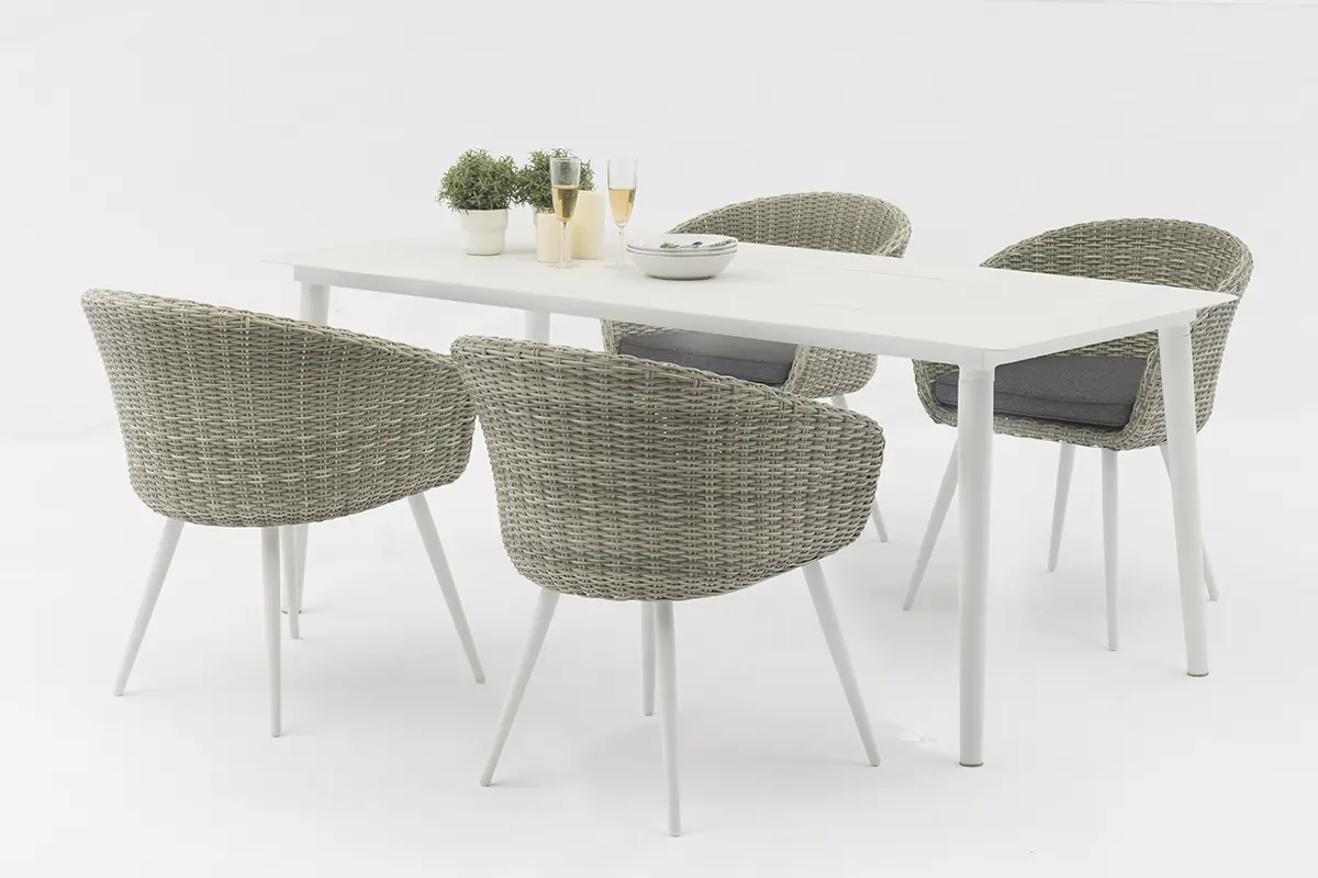 Famous Jeky Sophisticated Outdoor Dining Set: 4 Chairs and a Modern All-Aluminum Table-AD723018-5 Supplier, Exporter