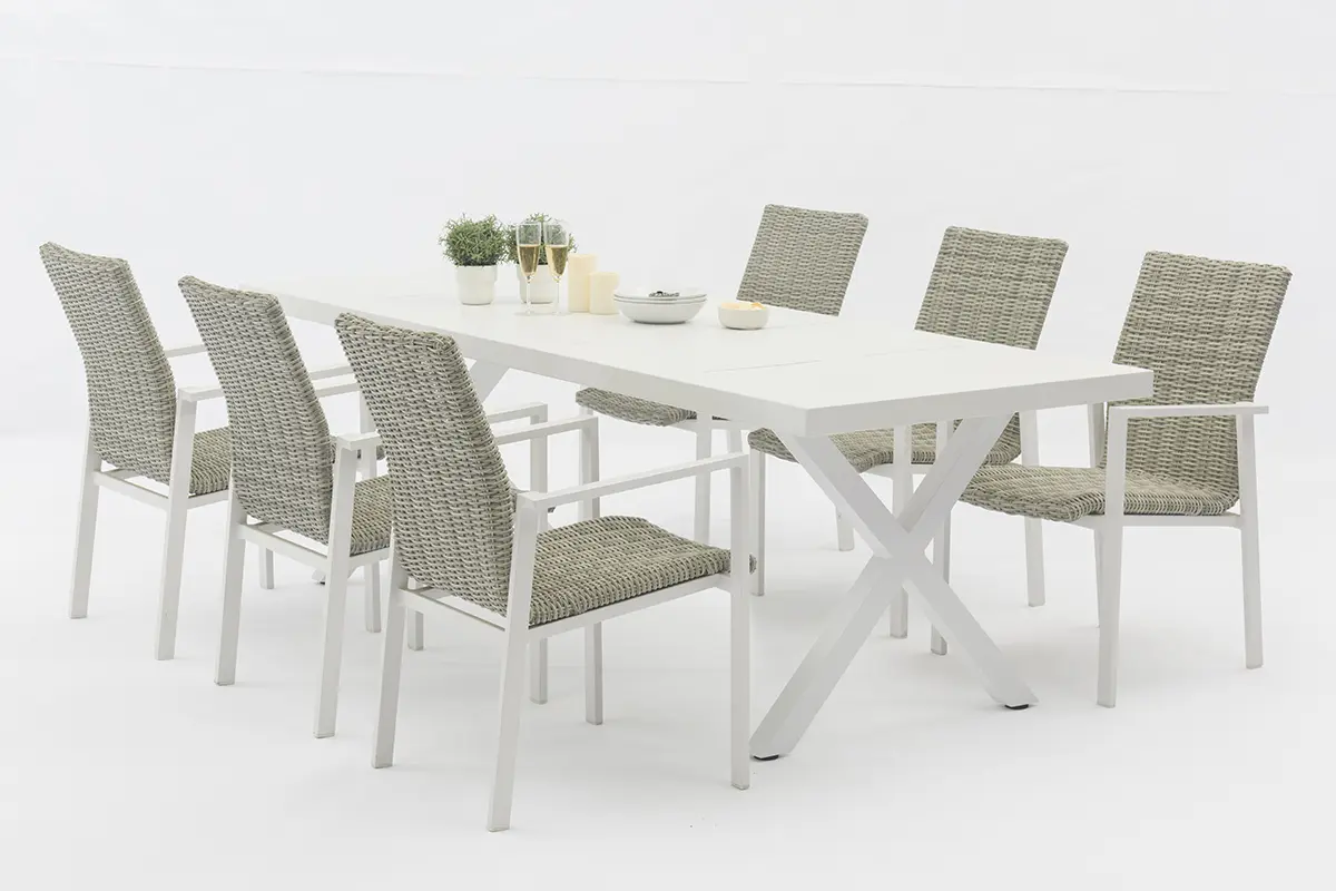 CE Certification Chic Outdoor Dining Set: 6 Stylish Chairs and a Durable All-Aluminum Table-AD723016-7 Manufacturer, Exporters