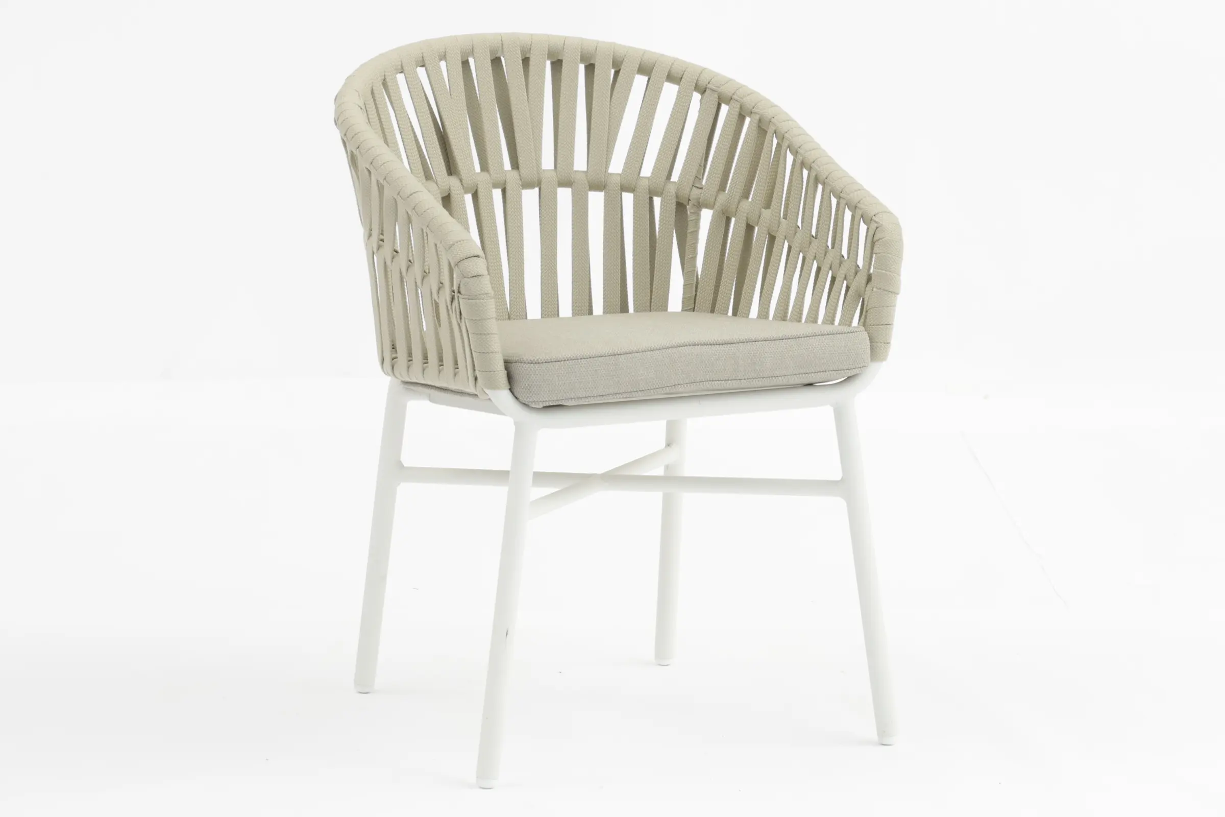 China Outdoor dining stackable aluminum rattan bistro rope chair-AD872011 Manufacturers, Factory