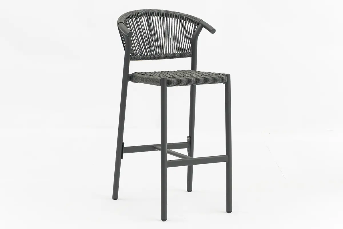 Best Rattan Bar Stool Aluminum Outdoor Rattan Counter Pub Chair for Home Bar Gym Restaurant High Capacity Woven Aluminum AD642156-4 Suppliers, Product