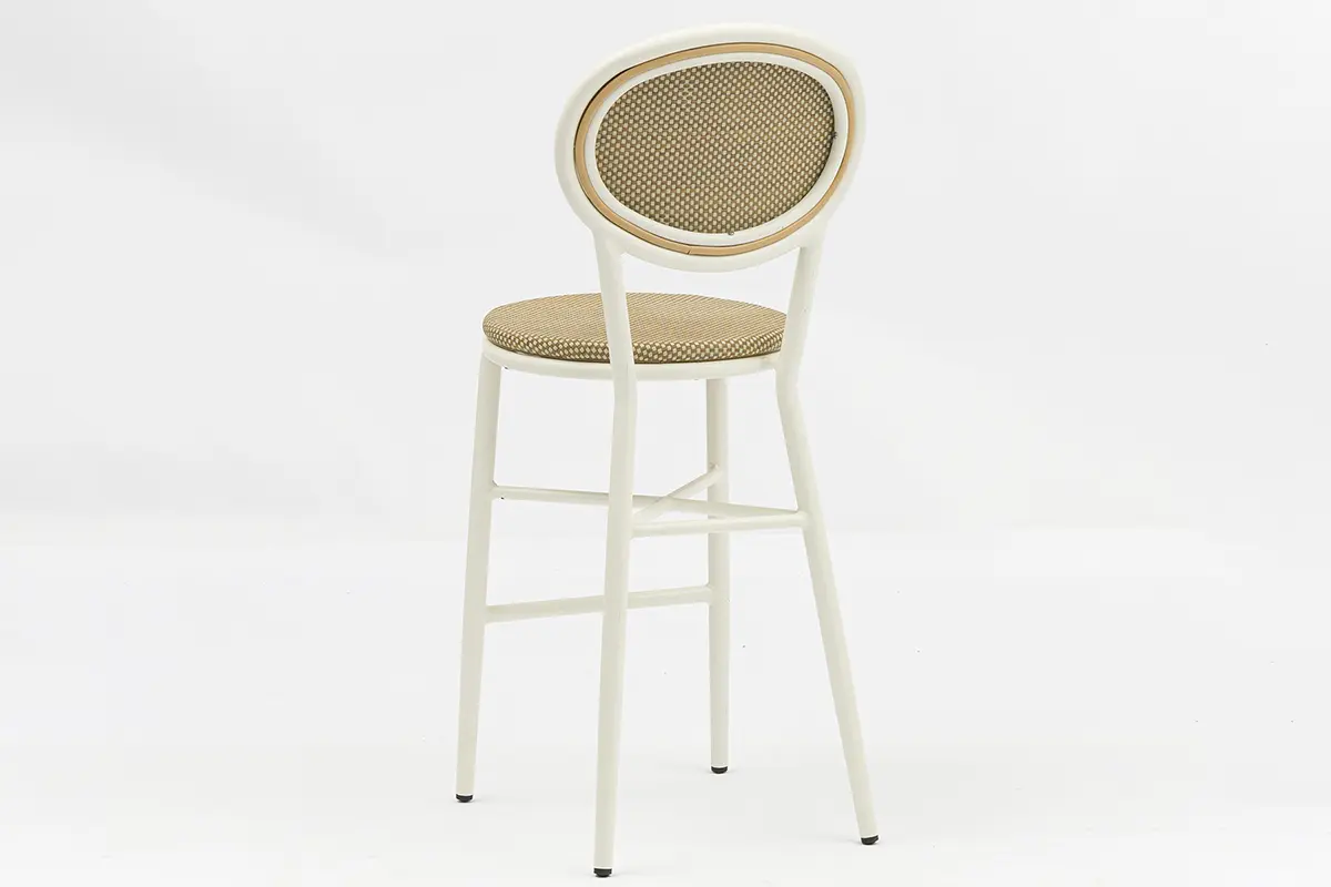 China Outdoor Aluminum Bar stool with Teslin Fabric Seat and Backrest ,Restaurant use AD512004+AD551010 Suppliers, Exporters