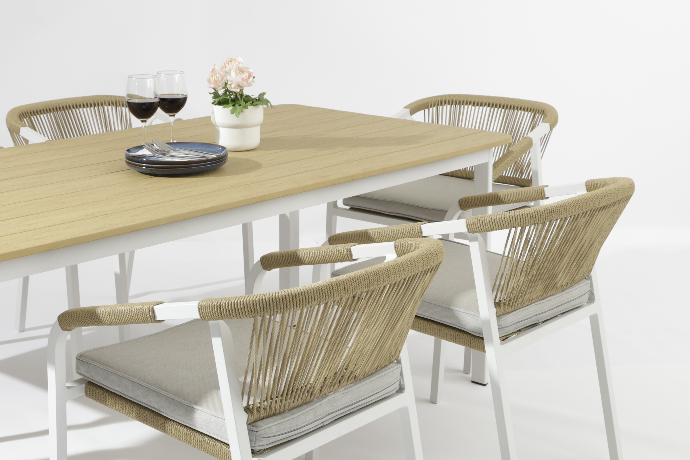 Outdoor Faux Polywood Dining Table Setup