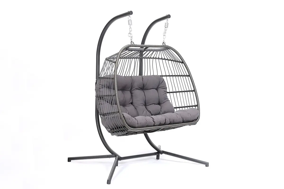 Cheap Outdoor Rattan Double Egg Chair Lover Fully Foldable Wicker Swing Chairs AD698012-OB Pricelist, Quotes