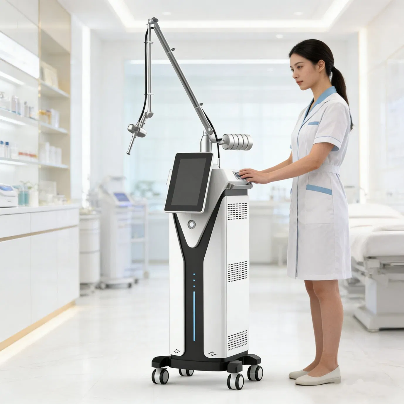 60W FDA CO2 Fractional Laser Portable Skin Tightening Whitening Scar Remover Features Acne Removal Vaginal Tightness Treatment