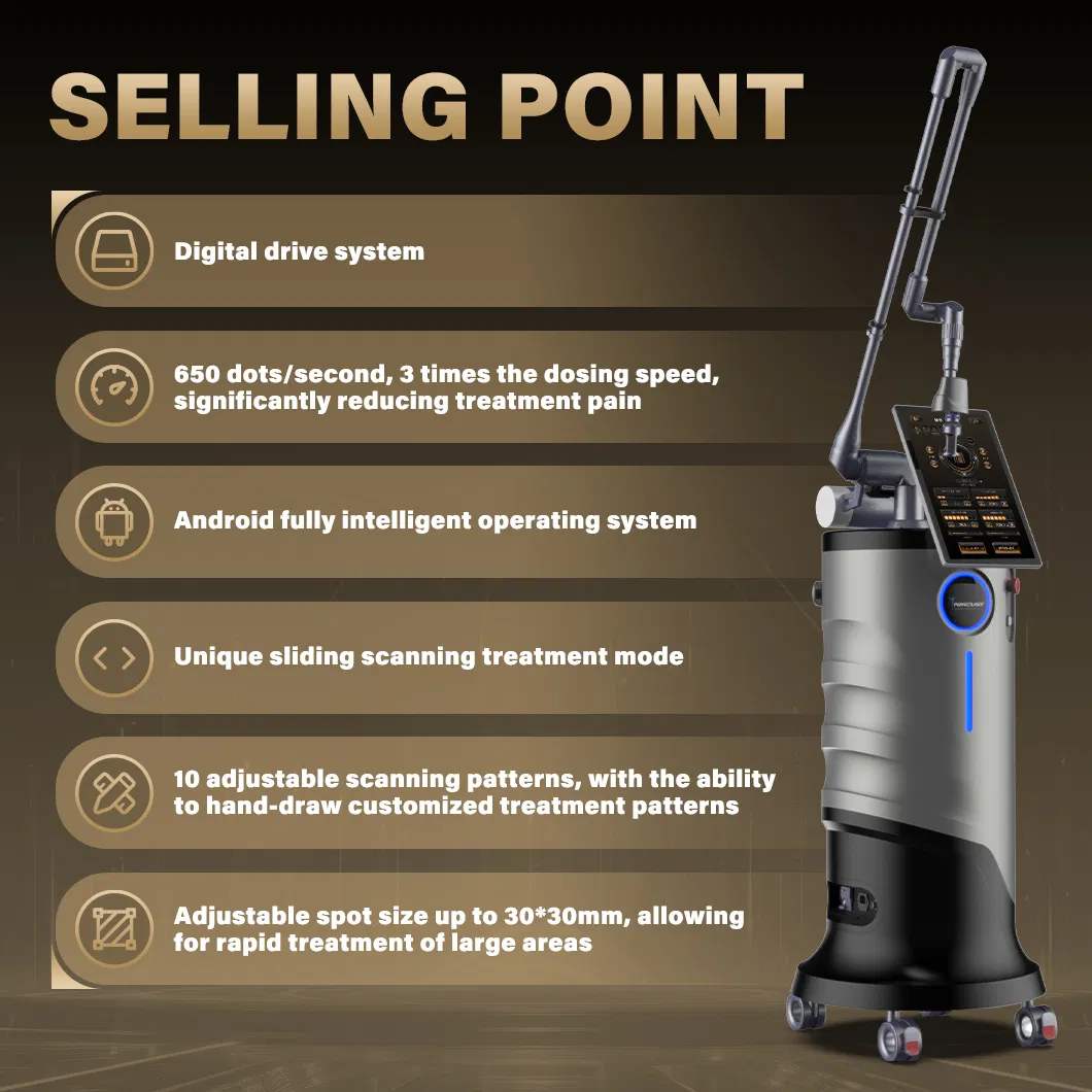 CE FDA OEM ODM Latest 0.1-9.9ms Non-Peeling Treatment Spot Removing Skin Regeneration Digital CO2 Fractional Laser