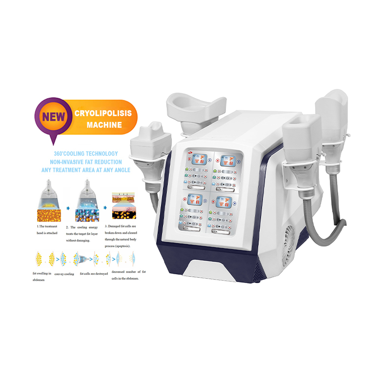 Cryo 360 Diamond Ice Device 360 Degree Cool Body Slimming Machine 4 Handles for Leg Arm Double Chin Fat Cell Cryolipolysis