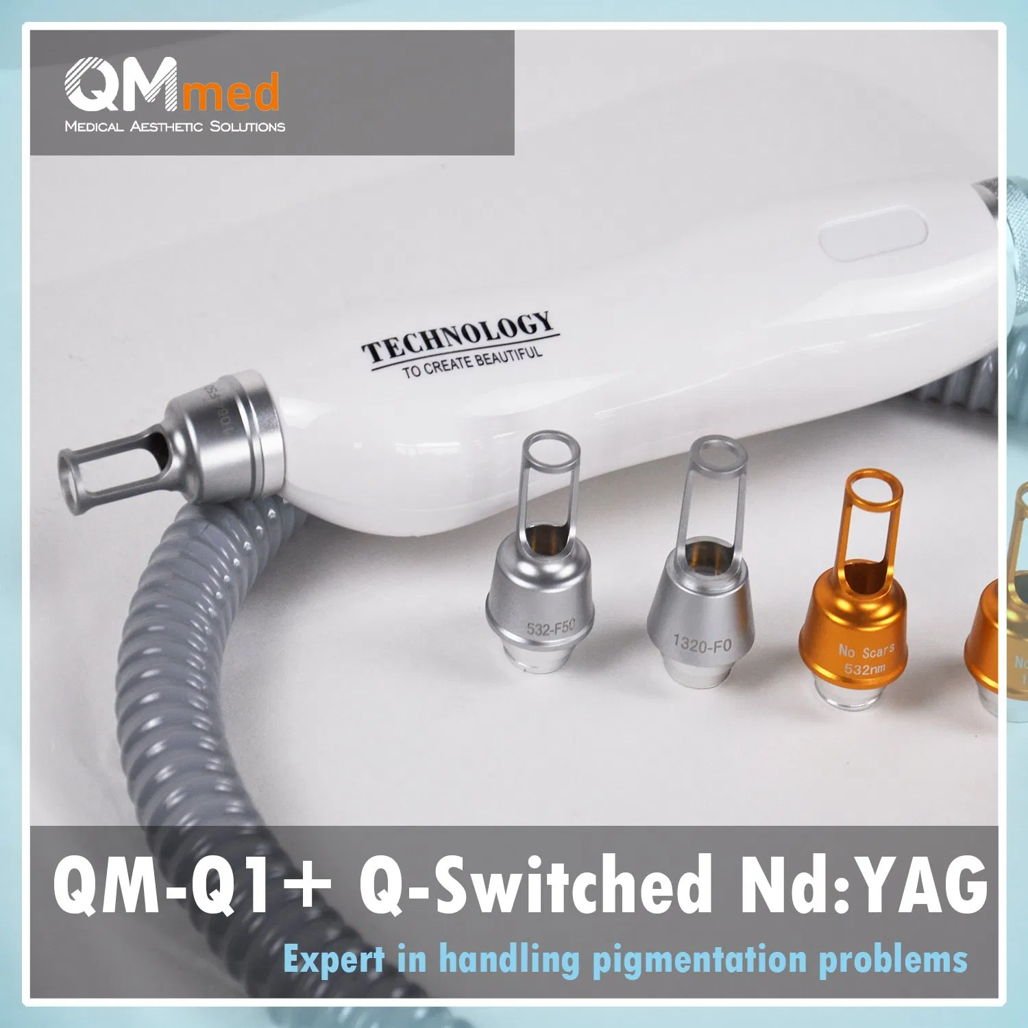 Professional Q-Switched ND: YAG Laser Machine for Tattoo Removal and Pigment Removal with 1064nm/532nm Dual/Triple Wavelengths, Medical Grade, Sal