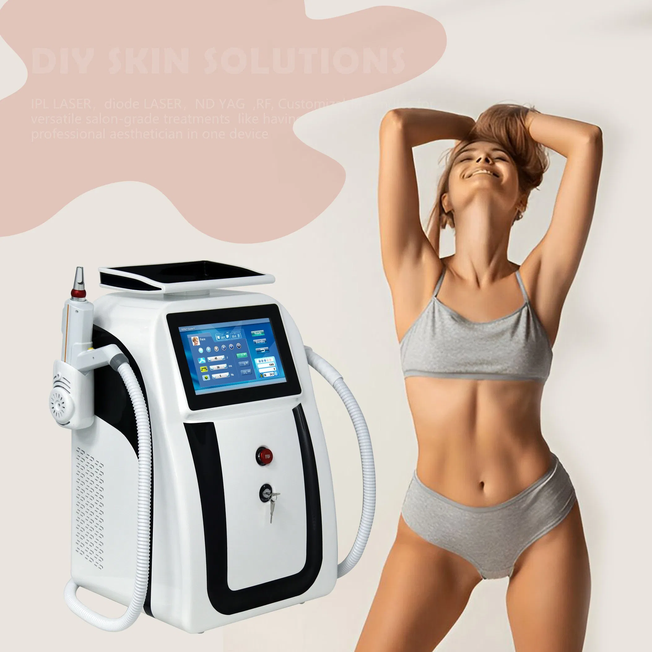 New 808 Diode Laser Permanent Hair Removal 2in1 Q Switched ND YAG 755 Nm Picosecond Laser Tattoo Removal Machine