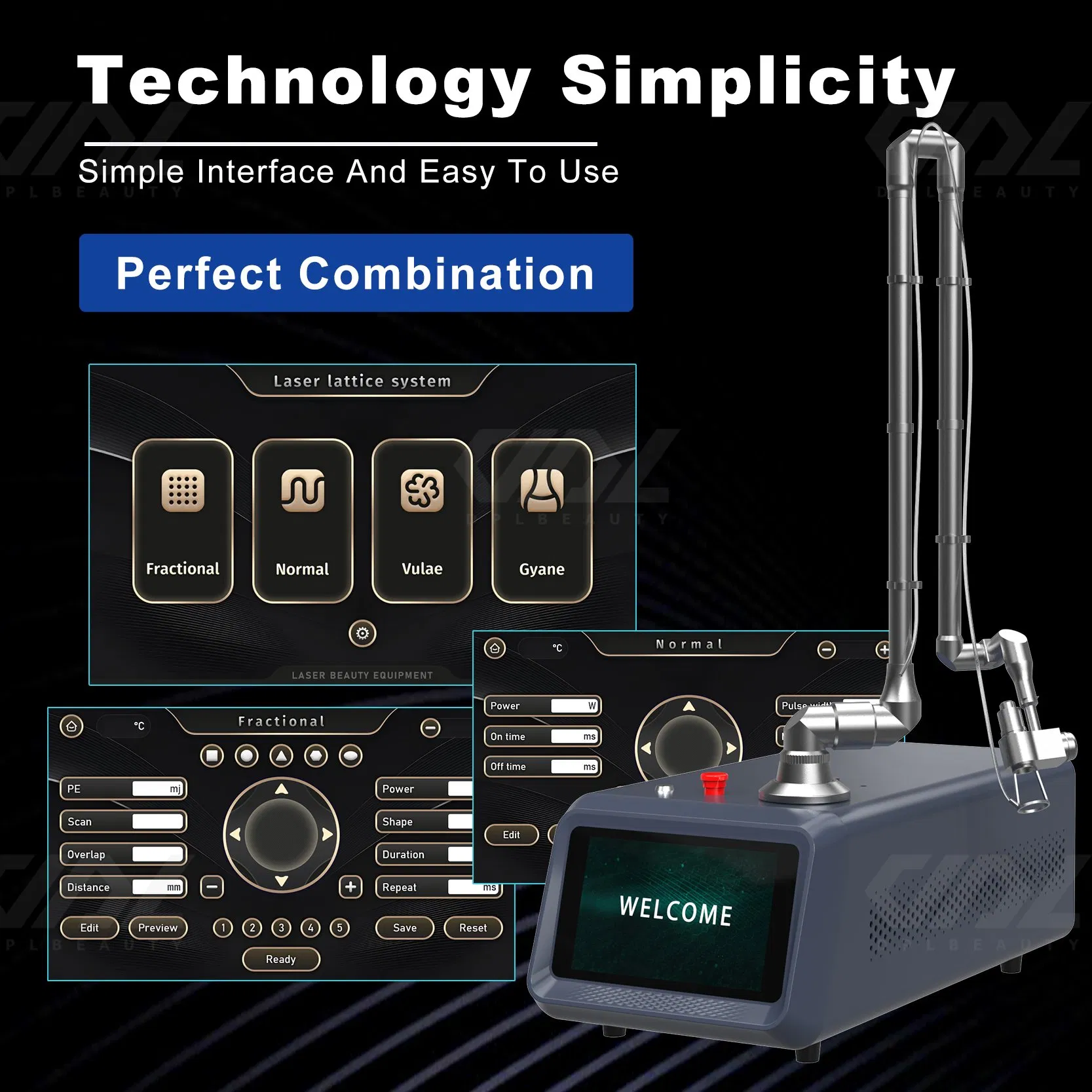 CO2 Fractional Laser Machine Skin Resurfacing Scar Removal Vaginal Stretch Marks Device Skin Tightening Equipment