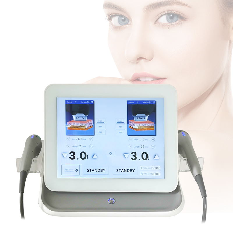 30000 Shots Hifu Machine Body Face Lifting and Mini Portable Face Rejuvenation 7 Cartridges 7D Hifu