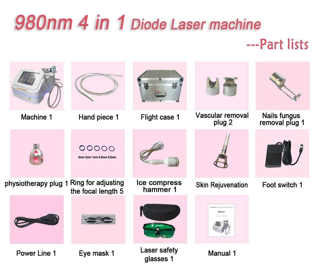 Multiwave System Portable Laser Physiotherapy Diode Laser 980nm Treatment