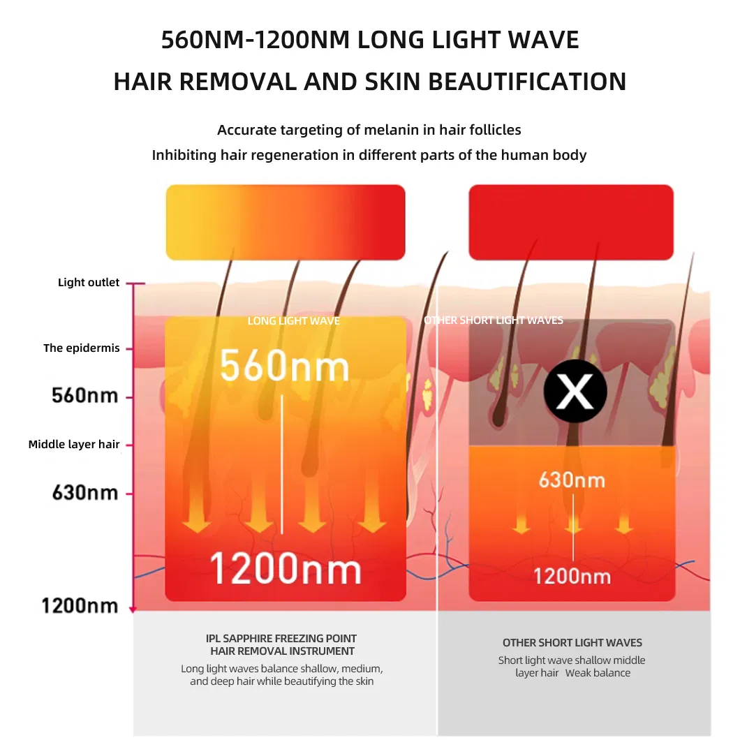 a Handheld Home-Use 2-in-1 IPL Hair Removal Device with an Ice-Cooling Function