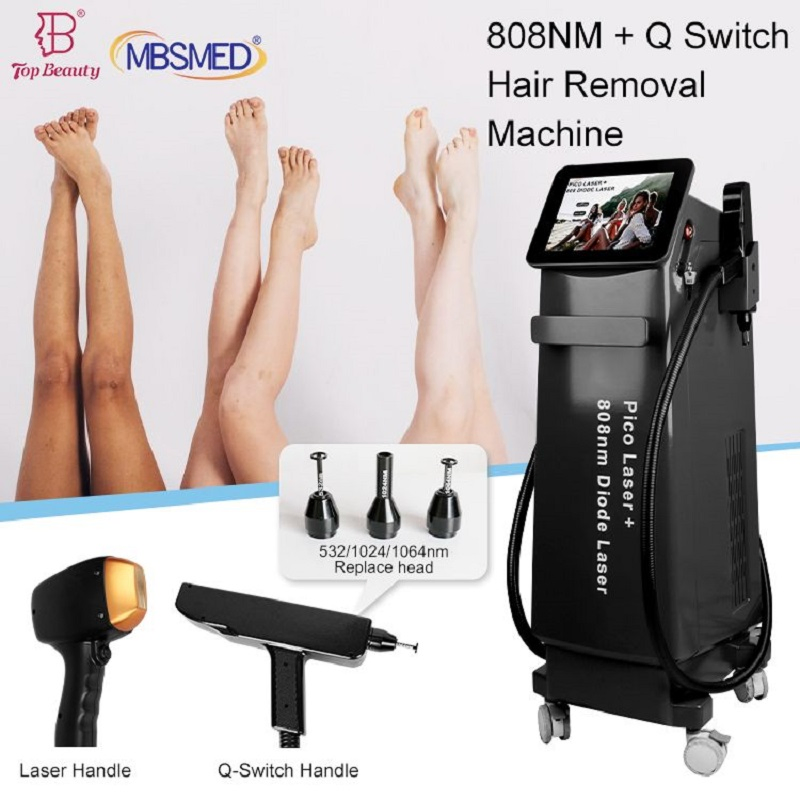 Advanced 2-in-1 Diode &amp; ND: YAG Laser Technology - Painless Hair/Tattoo Removal Device