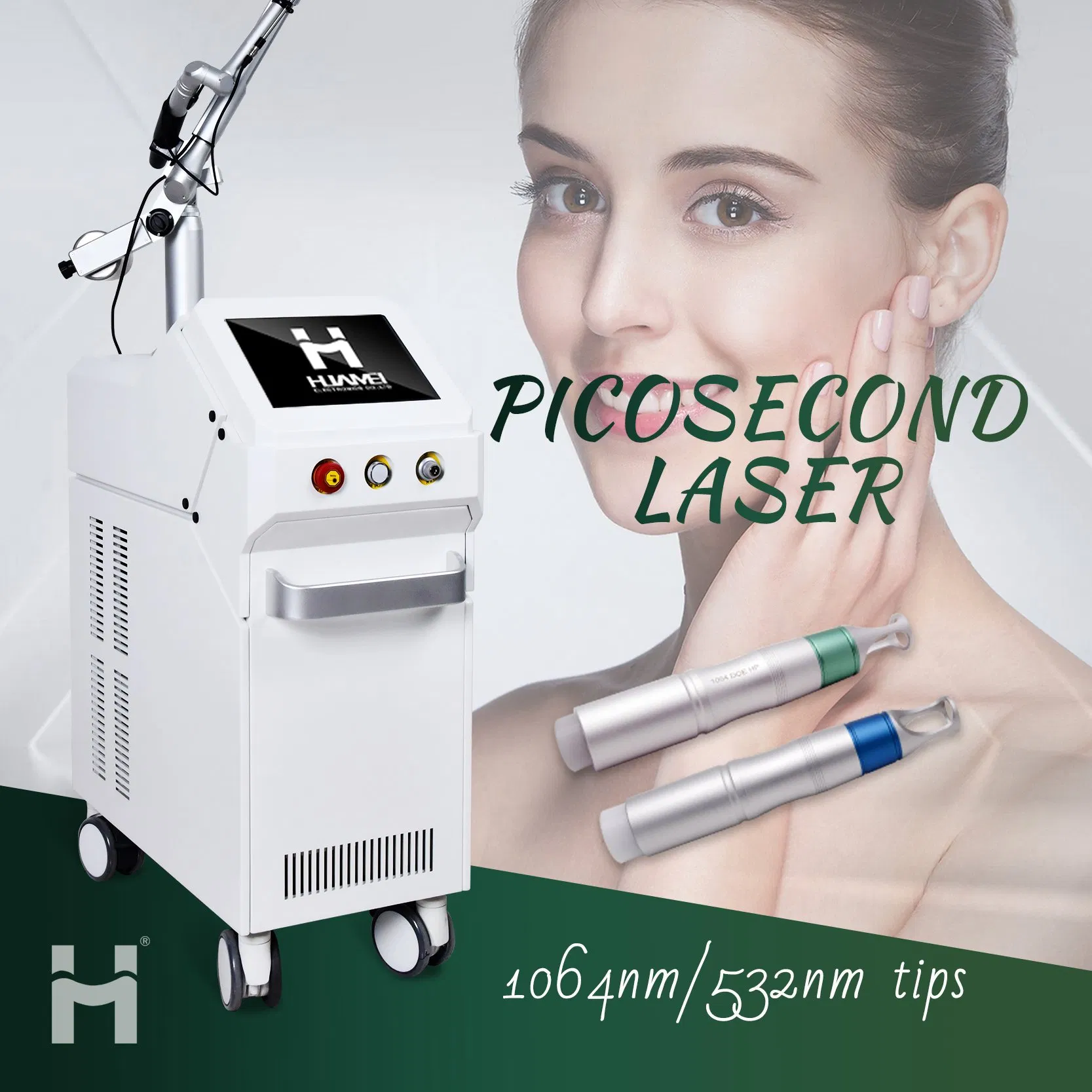Skin Whitening 532nm 1064nm Q Switch Pico ND YAG Laser Tattoo Removal