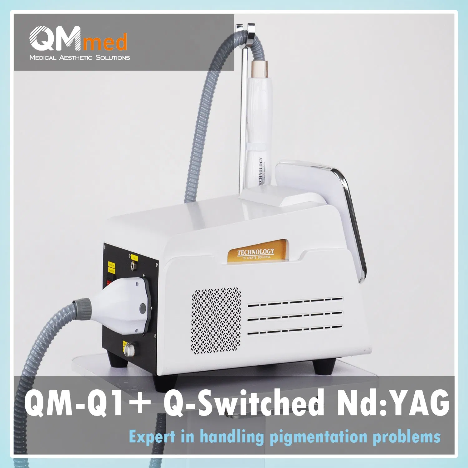 Professional Q-Switched ND: YAG Laser Machine for Tattoo Removal and Pigment Removal with 1064nm/532nm Dual/Triple Wavelengths, Medical Grade, Sal