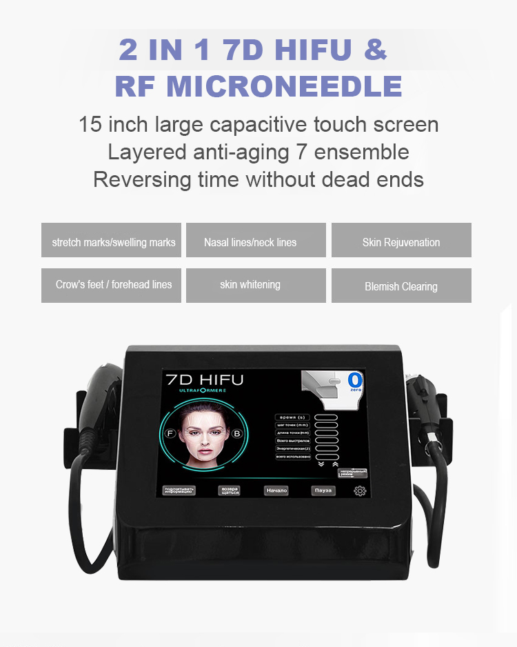 2 in 1 Multifunctional Hifu RF Microneedling Body Slimming Skin Tightening Needle RF Removes Acne Scars Microneedle Beauty Hifu Device