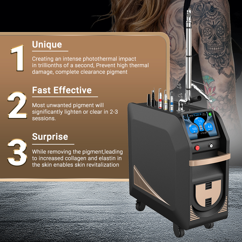 Professional Picosecond Laser Machine Q Switched ND YAG Laser Tattoo Removal