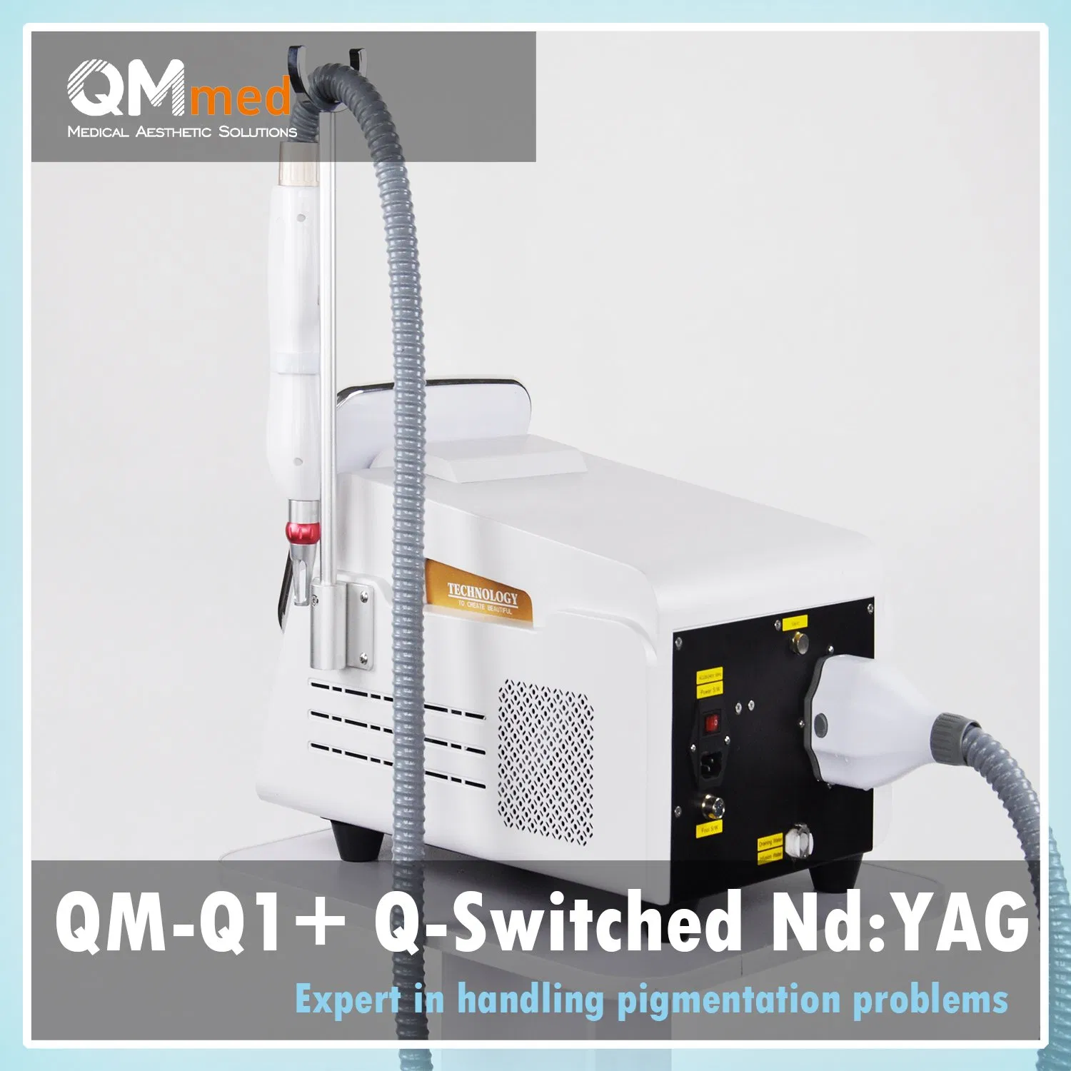 Professional Q-Switched ND: YAG Laser Machine for Tattoo Removal and Pigment Removal with 1064nm/532nm Dual/Triple Wavelengths, Medical Grade, Sal