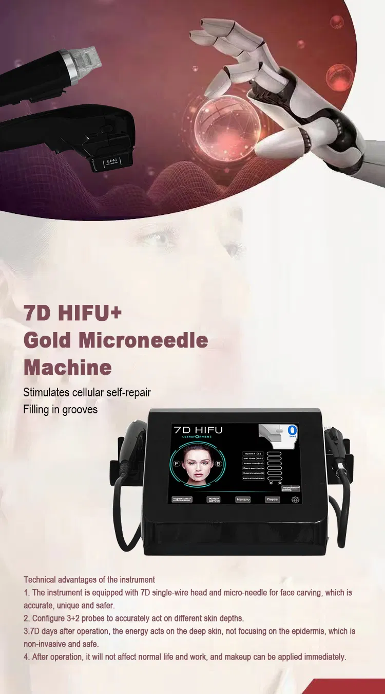 2 in 1 Multifunctional Hifu RF Microneedling Body Slimming Skin Tightening Needle RF Removes Acne Scars Microneedle Beauty Hifu Device