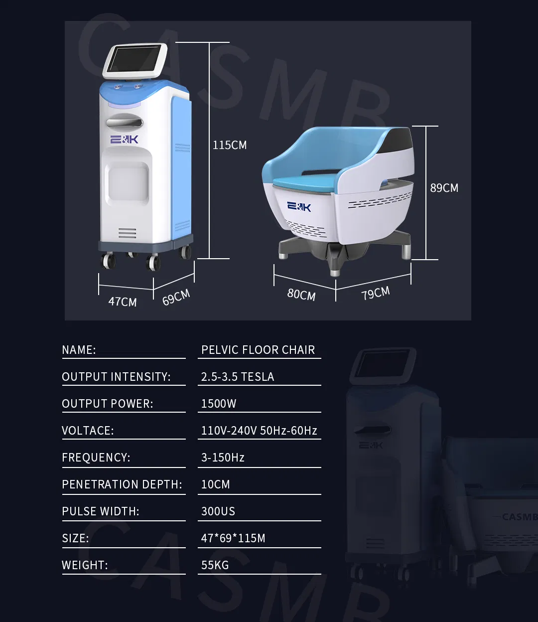 EMS Pelvic Floor Chair Pelvic Floor Muscle Stimulator for Urinary Incontinence