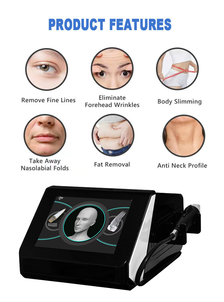 2 in 1 Multifunctional Hifu RF Microneedling Body Slimming Skin Tightening Needle RF Removes Acne Scars Microneedle Beauty Hifu Device