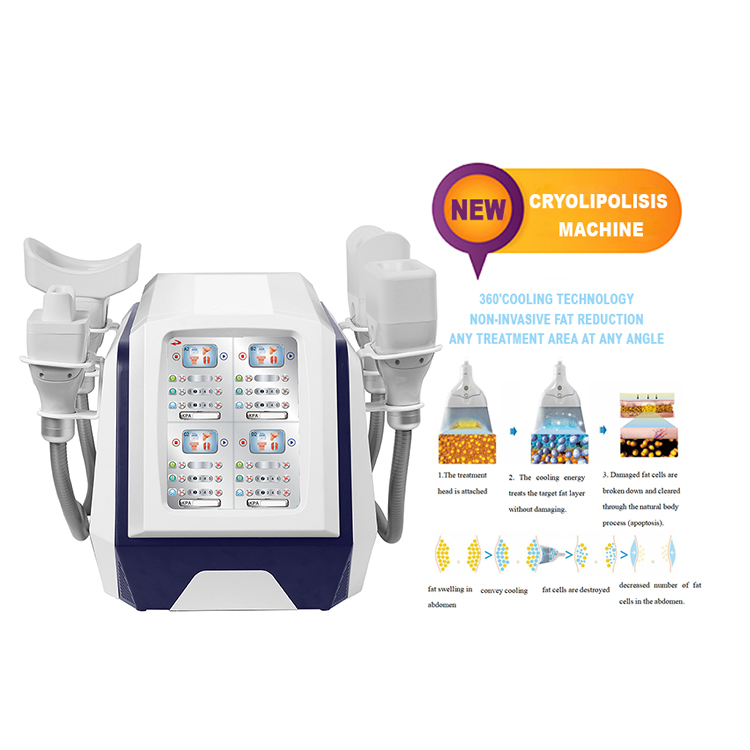 Cryo 360 Diamond Ice Device 360 Degree Cool Body Slimming Machine 4 Handles for Leg Arm Double Chin Fat Cell Cryolipolysis