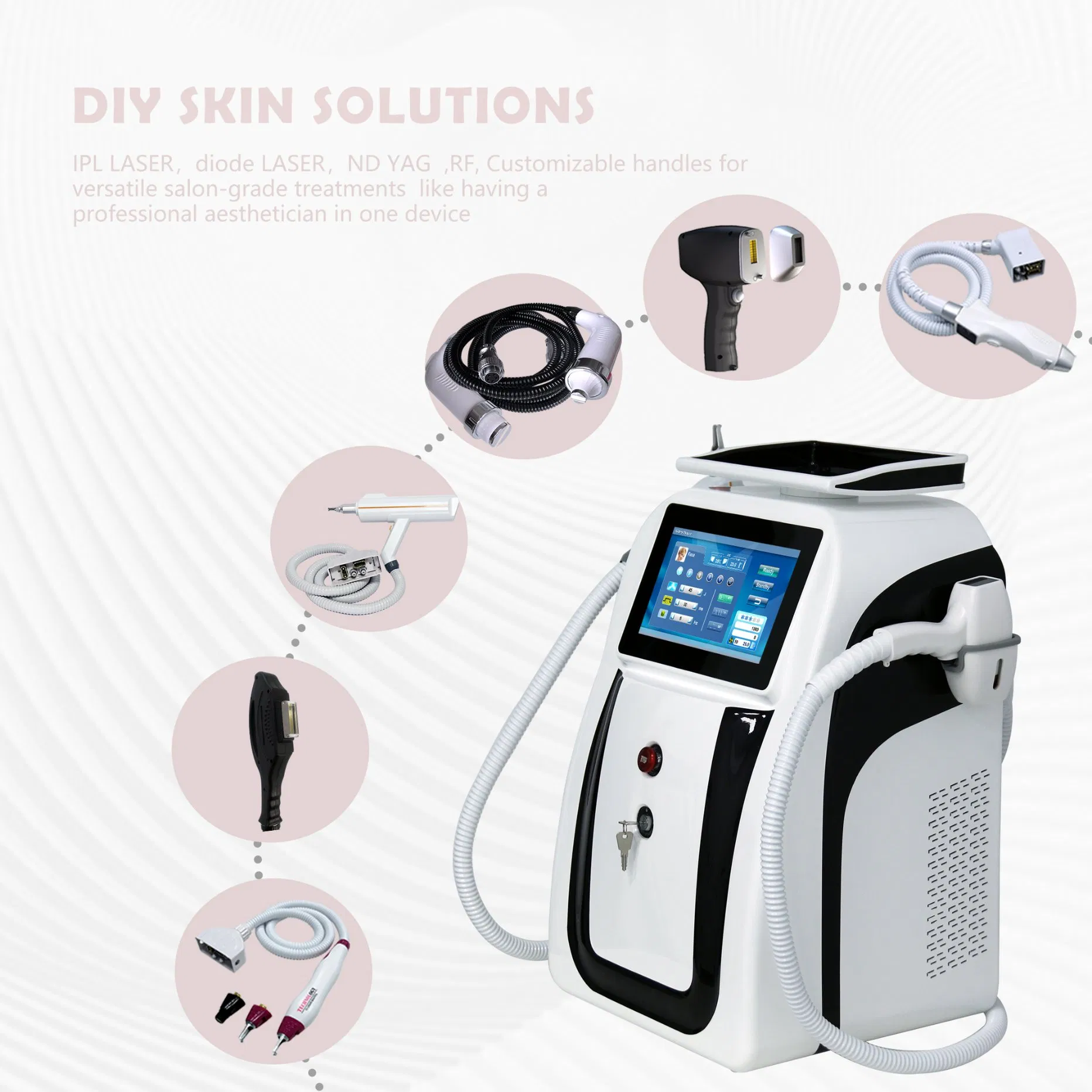New 808 Diode Laser Permanent Hair Removal 2in1 Q Switched ND YAG 755 Nm Picosecond Laser Tattoo Removal Machine
