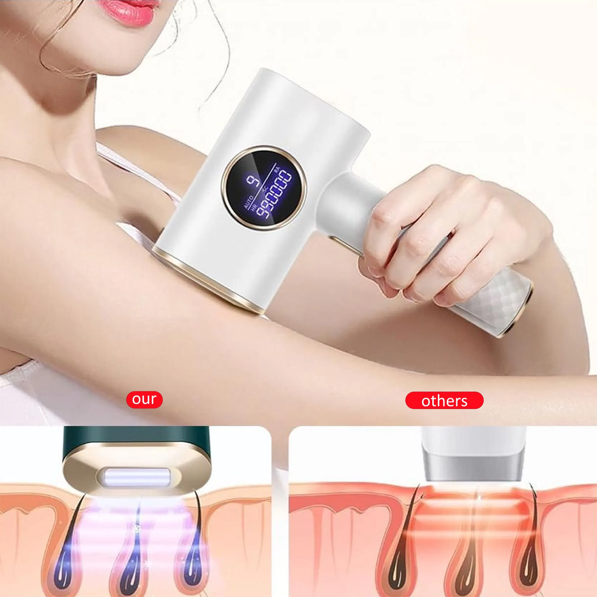 Household 999999 Flashes Painless Epilator Machine 9 Gears Best Laser IPL Hair Removal Device