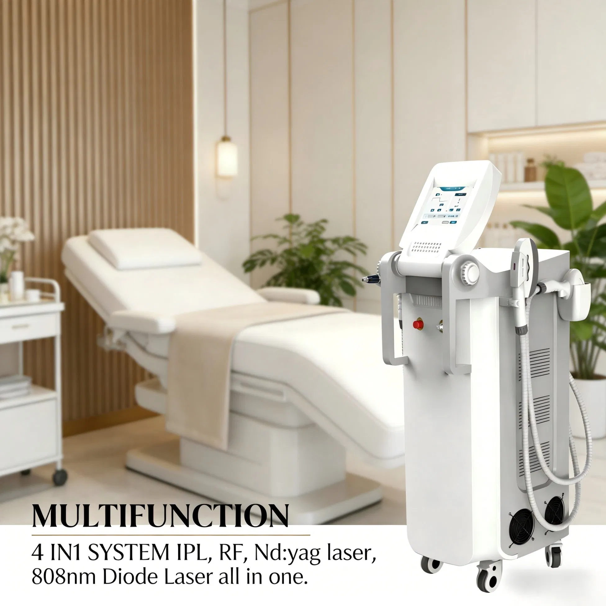 IPL RF ND YAG 808nm Diode Laser 4-in-1 Combo with Hspc Cooling Technology