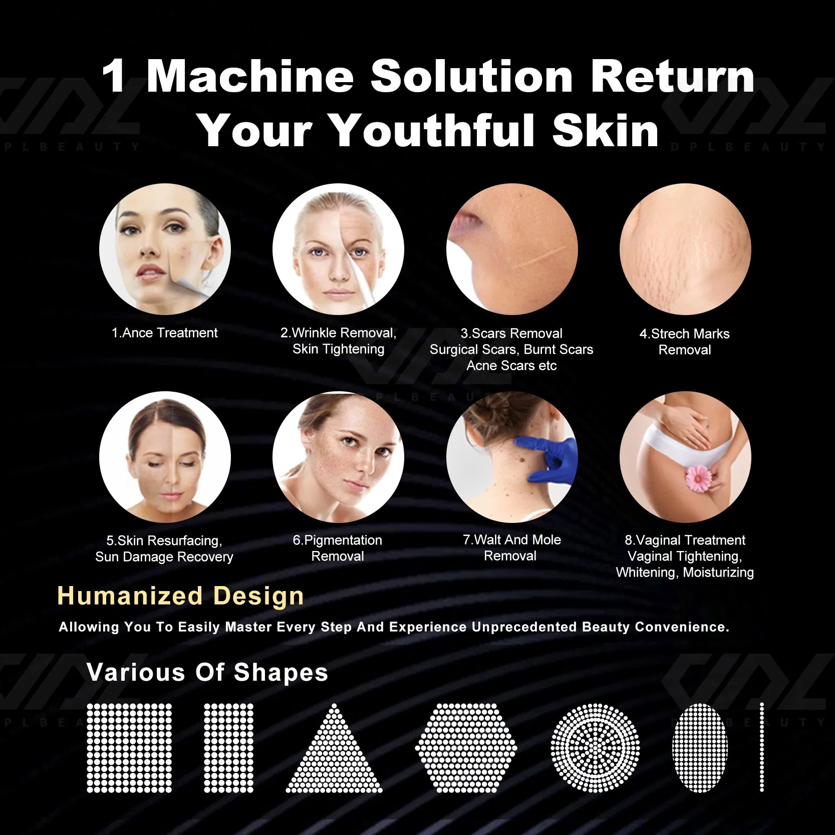 CO2 Fractional Laser Machine Skin Resurfacing Scar Removal Vaginal Stretch Marks Device Skin Tightening Equipment