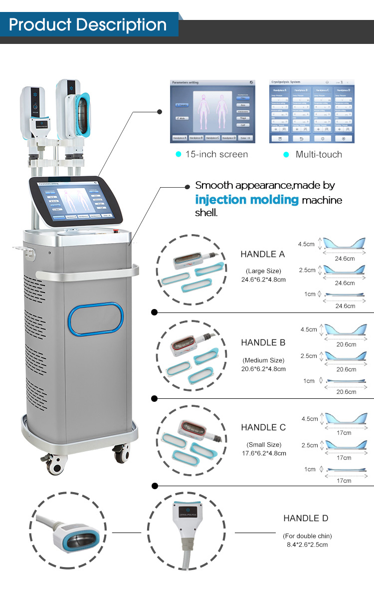 360 Degree Cooling 4 Handles Cryo Lipolysis Cryolipolyse Machine, Fat Freeze Equipment