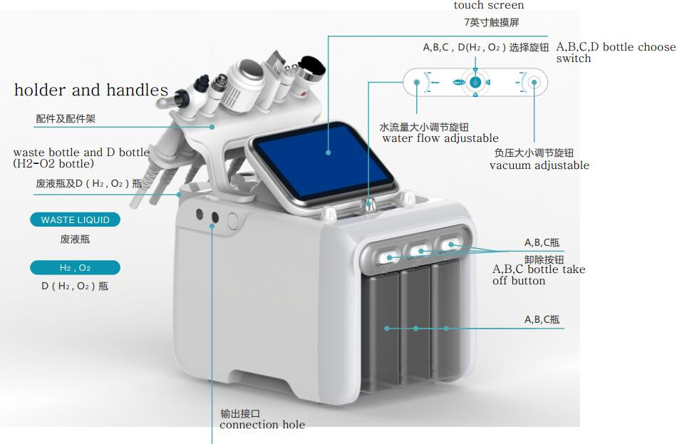 Hydra Oxygen Equip Factory OEM Diamond Microdermabrasion Aqua Peel Hydrodermabrasion Facial Skin Care Machine