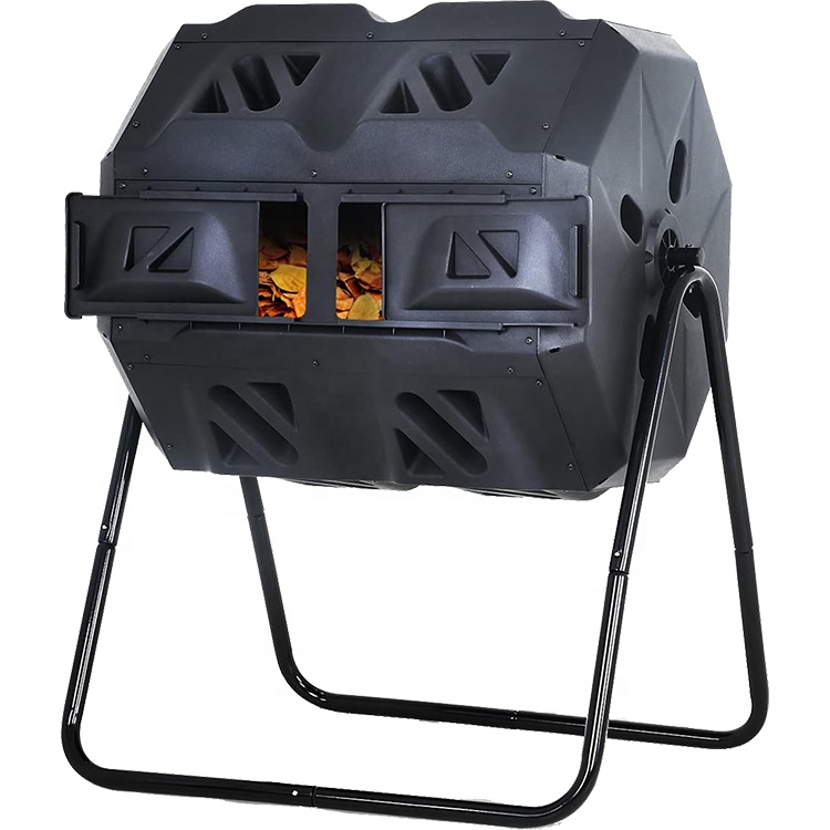 42Gallons Compost Making Machine Durable Plastic Storage Rolling Composter Tumbler Dual Rotating Garden Compost Bin