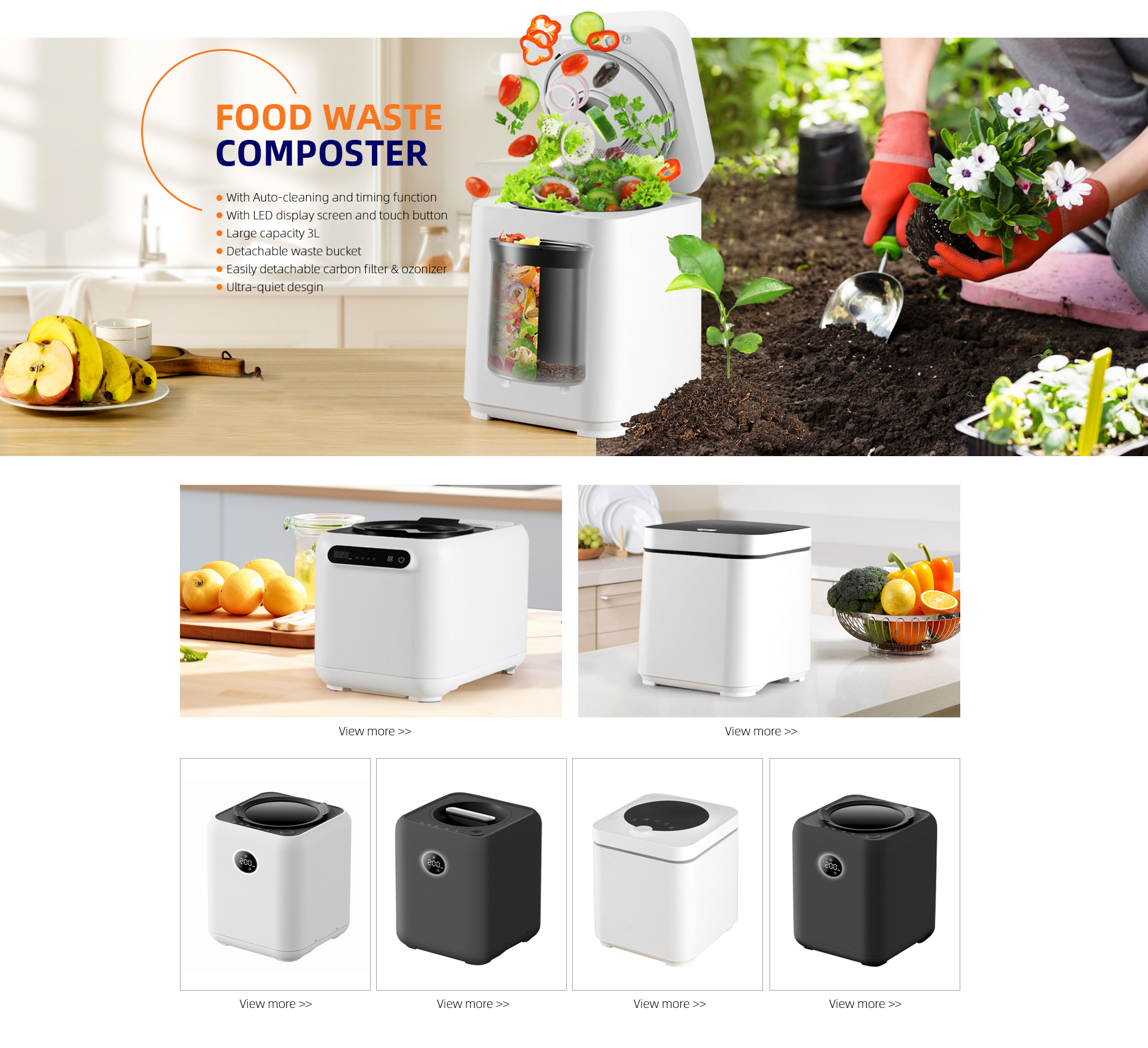 Automatic Electric Stainless Steel Kitchen Composter Recycling Machine Organic Food Waste Processor