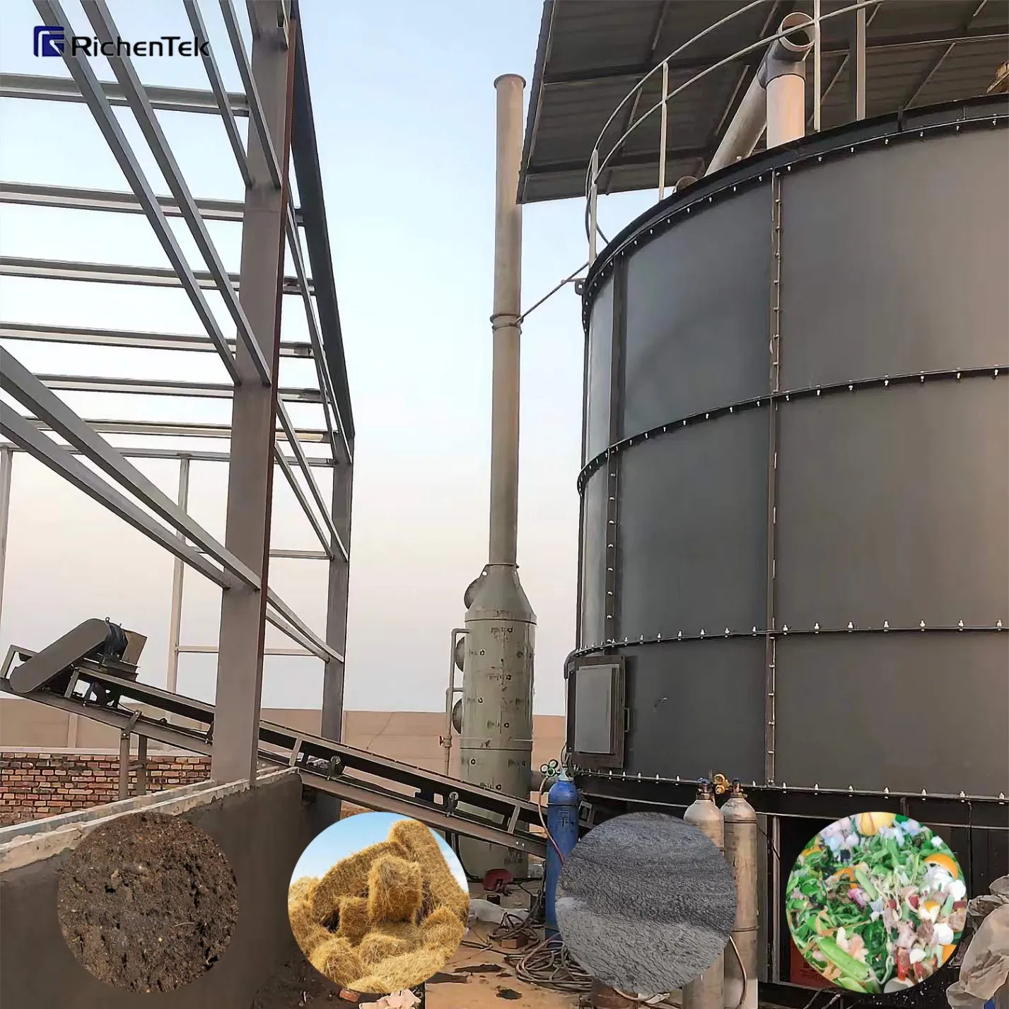 Stainless Steel Vertical Fermentation Tank -Continuous Feeding Vertical in-Vessel Composting System