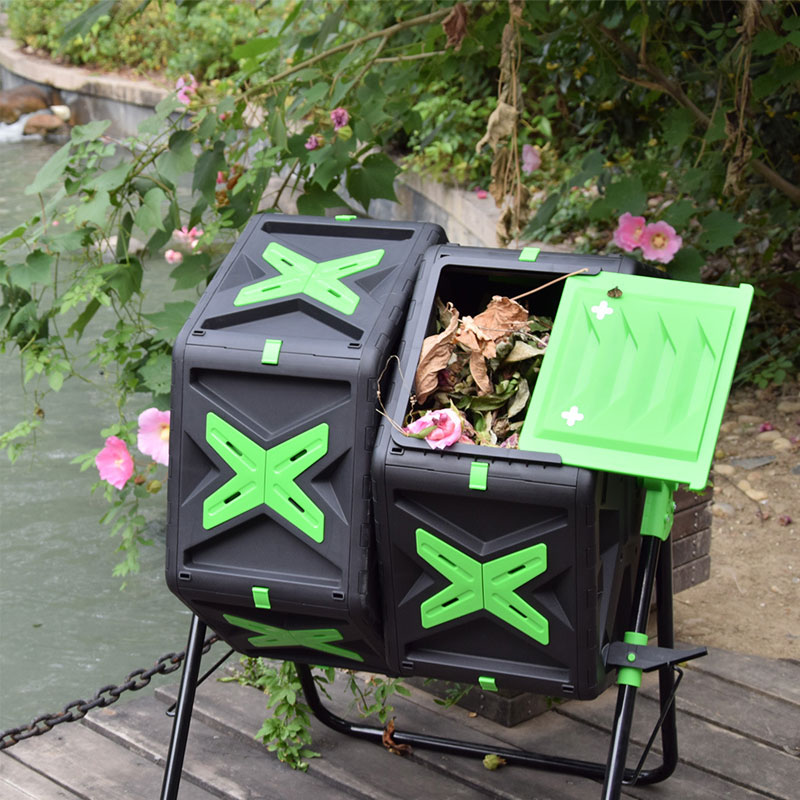 High Quality Outdoor Kitchen Waste Home Composting Machine Rotating Tumbling Composter Compost Bin Tumbler for Garden