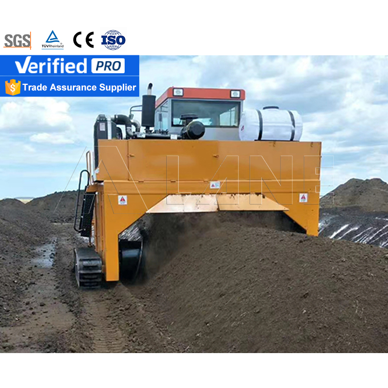 Lane Good Quality Moving Crawler Type Compost Turner Machine for Organic Fertilizer Production Line Composting Food Waste Disposer