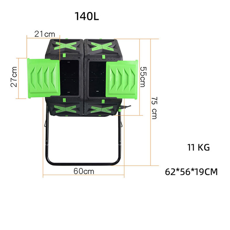 High Quality Outdoor Kitchen Waste Home Composting Machine Rotating Tumbling Composter Compost Bin Tumbler for Garden