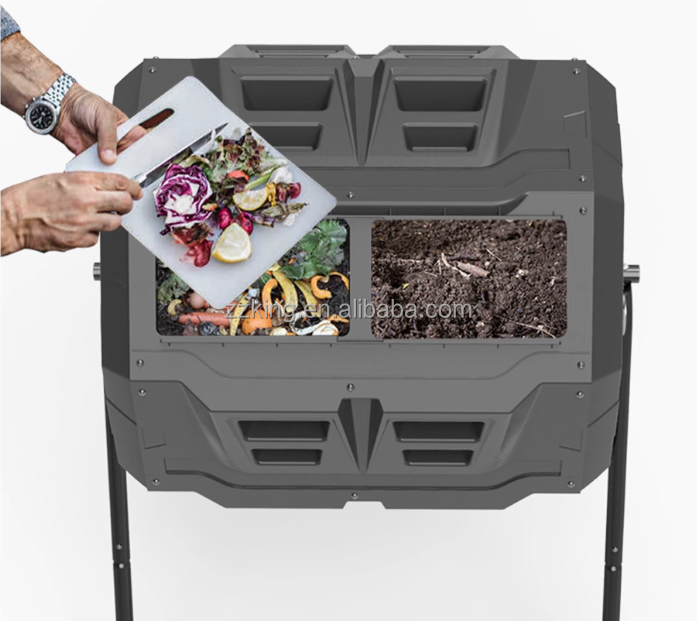 Top Seller Cheap Price 160L Outdoor Rotary Composter Tumbling Compost Garden Compost Bin