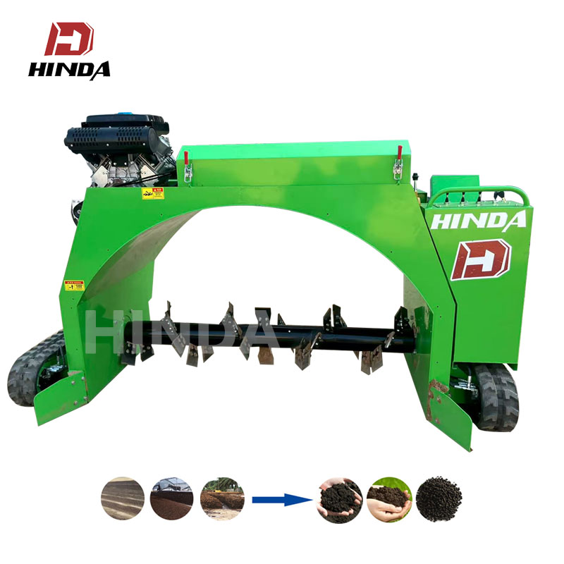 Small Gasoline Compost Turner Machine | Walk-Behind Design for Home Garden &amp; Food Waste Aerobic Fermentation