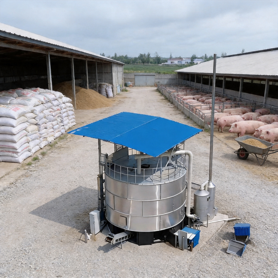 Automatic Composting Machine for Poultry and Pig Farms