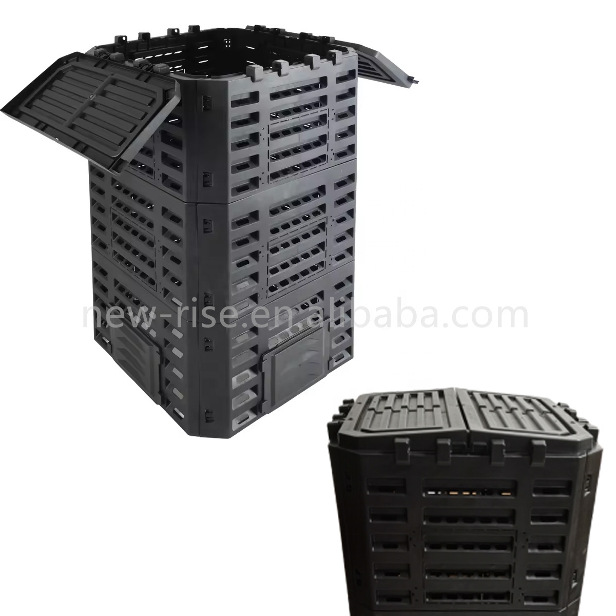 500L Garden Yard Outdoor Composter for Garden Yard Waste Leaf Collection Food Container Garden Compost Bin