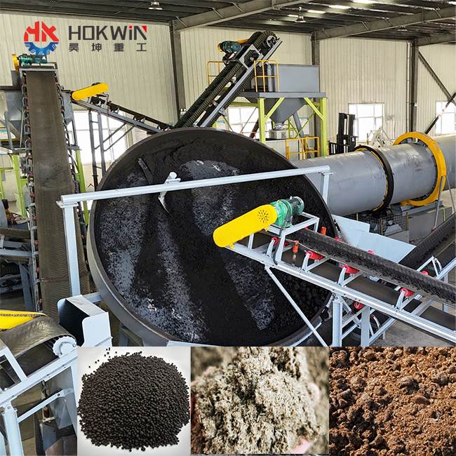Cow Chicken Pig Manure Organic Fertilizer Making Line Compost Granulation Machine For Agricultural Waste Recycling