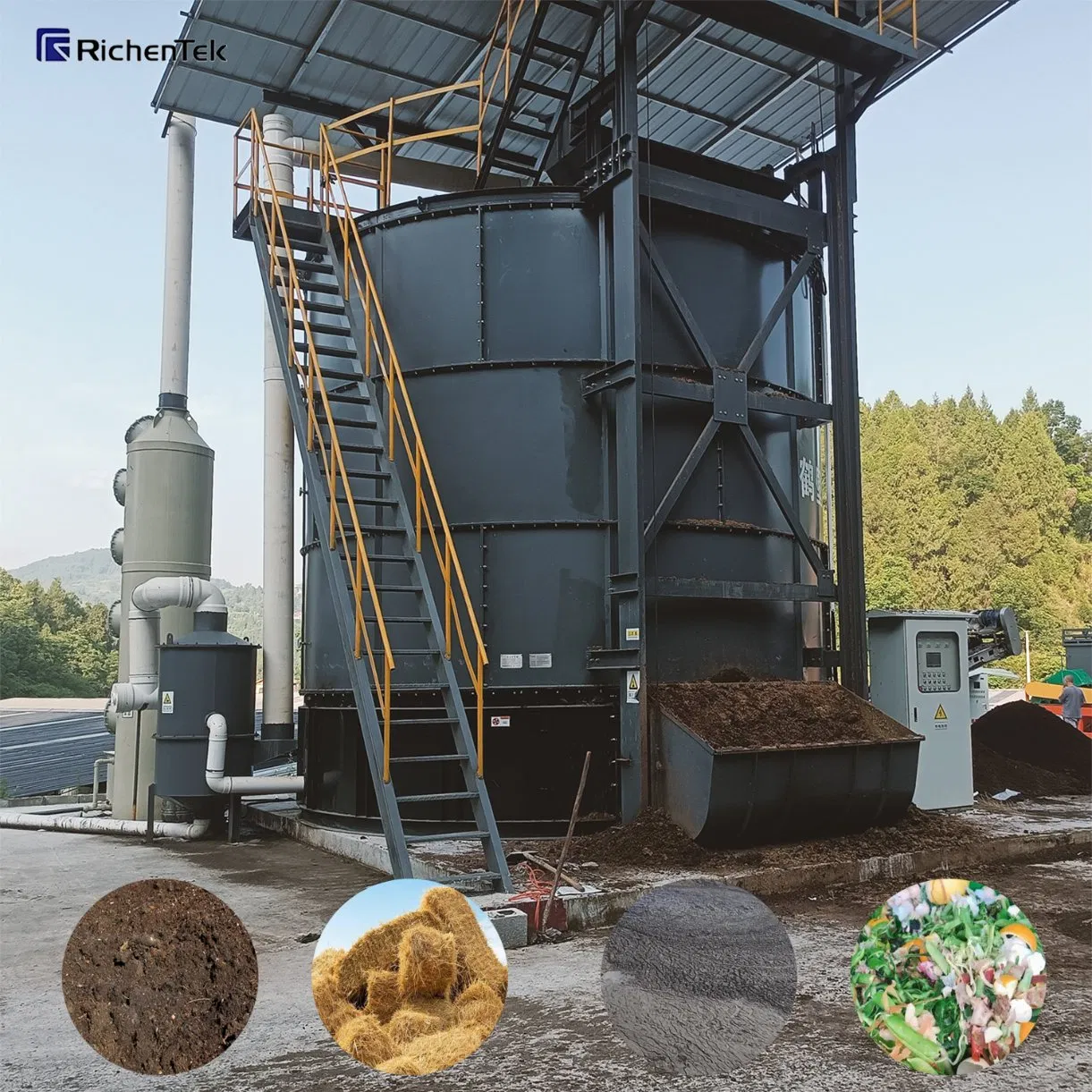 High-Temperature Aerobic Digestion Equipment - Rapid 15-Day Composting Cycle, Poultry Manure Composting Plant Supplier China